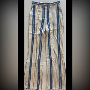 Sincerely Jules S Pants Cream Blue Stripes Trousers S